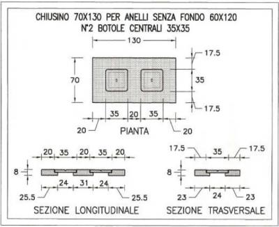 Chiusini tipo leggero a pianta rettangolare