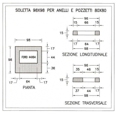 Soletta carrabile 100x100 H 20