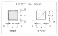 Pozzetti con fondo a pianta quadrata in cls. vibrato